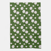Groene Blad Rode Stippen Theedoek (Verticaal)