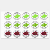Groene blad-, Romeinse en rode salade sla Labels (Vel)