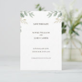 Groene blad save-the-datekaart save the date (Staand voorkant)