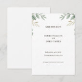 Groene blad save-the-datekaart save the date (Voorkant / Achterkant)