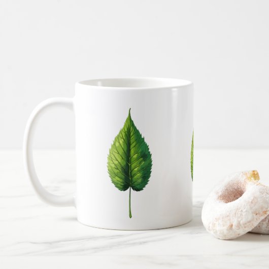Groene Blad Sereniteit Mok (Met donut)