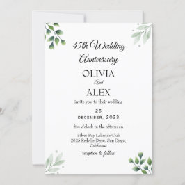 Groene Blad' Standaard 45e Huwelijksjubileum  Kaart