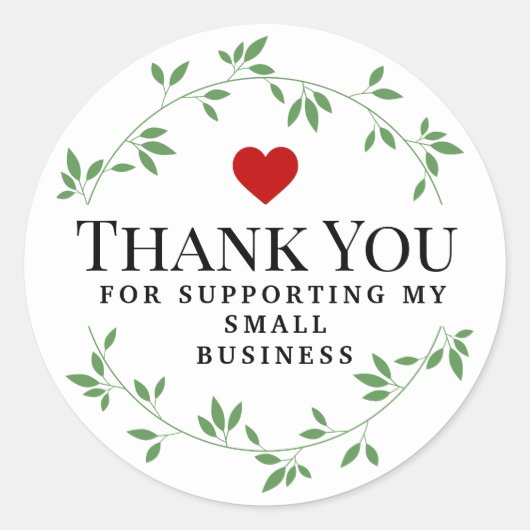 Groene bladbladeren | Dank u wel Ronde Sticker (Voorkant)