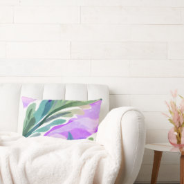 GROENE BLADBLOEM MET PAARSE ACHTERGROND KUSSEN