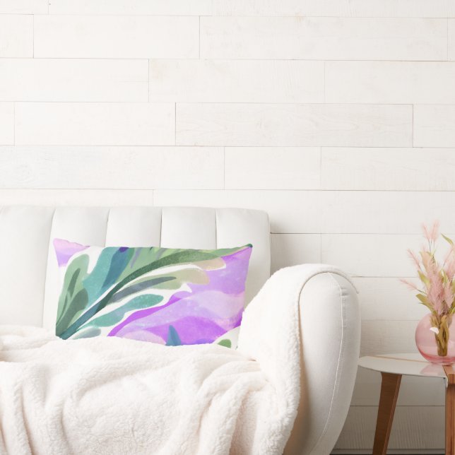 GROENE BLADBLOEM MET PAARSE ACHTERGROND KUSSEN (Bank)