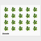 Groene bladcloseup geïsoleerd op witte achtergrond ronde sticker (Vel)