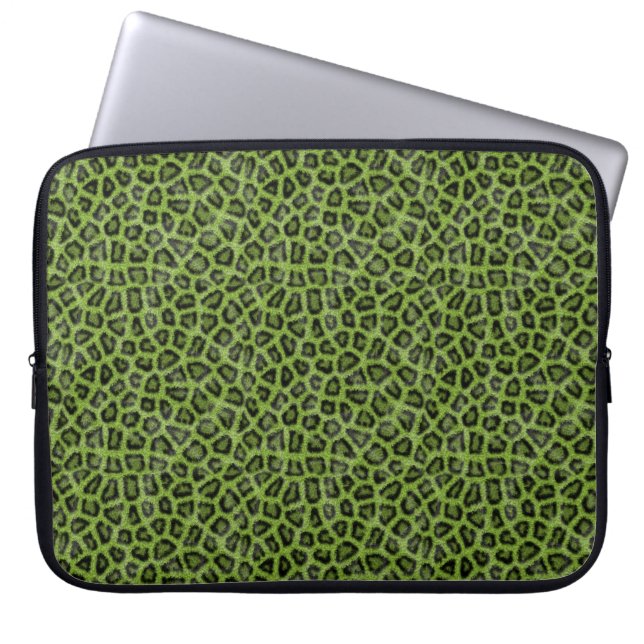 Groene bladdruk laptop sleeve (Voorkant)
