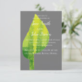 Groene bladeco-natuur bruiloft kaart (Staand voorkant)