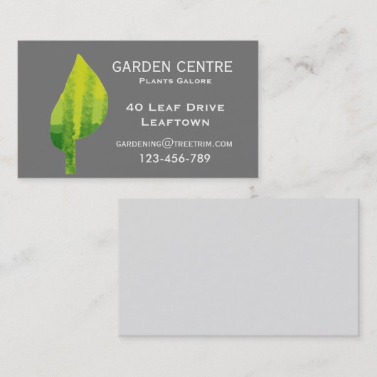 Groene bladeco-natuur in het tuincentrum visitekaartje (Voorkant / Achterkant)