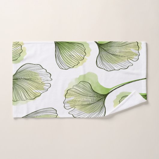 Groene bladen bad handdoek (Handdoek)