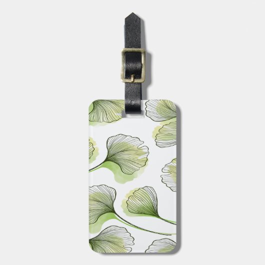 Groene bladen bagagelabel (Voorkant verticaal)