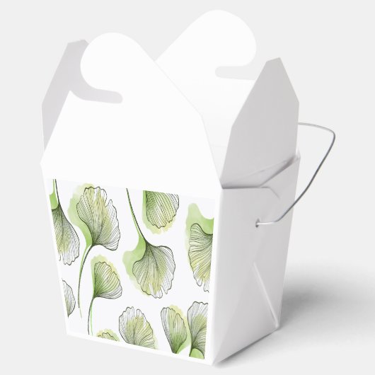 Groene bladen bedankdoosjes (Geopend)