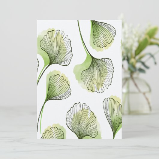 Groene bladen bedankkaart (Staand voorkant)