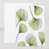 Groene bladen bedankkaart (Voorkant / Achterkant)