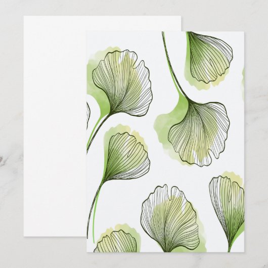 Groene bladen bedankkaart (Voorkant / Achterkant)