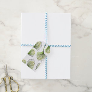Groene bladen cadeaulabel