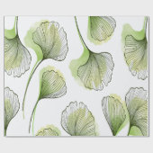 Groene bladen cadeaupapier (Vlak)
