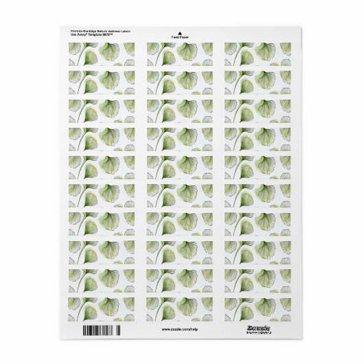 Groene bladen etiket (Full Sheet)