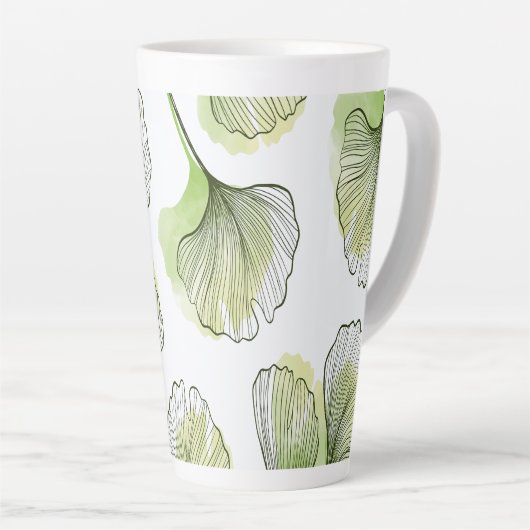 Groene bladen latte mok (Rechterhoek)