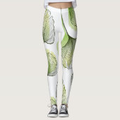 Groene bladen leggings (Voorkant)