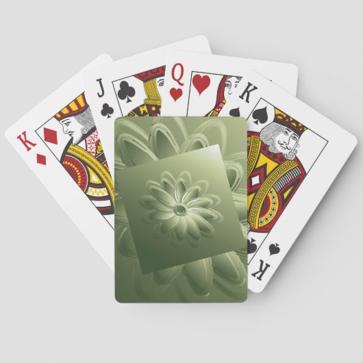 groene bladen pokerkaarten (Achterkant)