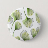 Groene bladen ronde button 5,7 cm (Voorkant)