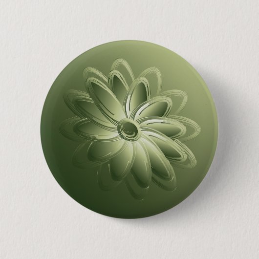 groene bladen ronde button 5,7 cm (Voorkant)