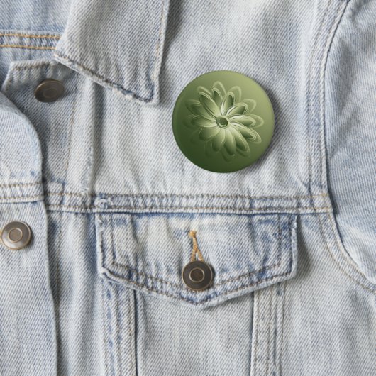 groene bladen ronde button 5,7 cm (In situ)
