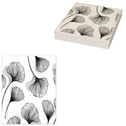 Groene bladen rubberstempel (Gestempeld)