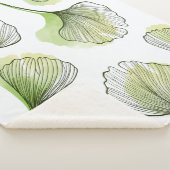 Groene bladen sherpa deken (3/4)