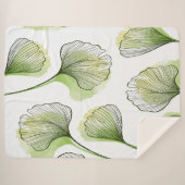 Groene bladen sherpa deken (Voorkant (horizontaal))