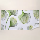 Groene bladen strandlaken (Voorkant)