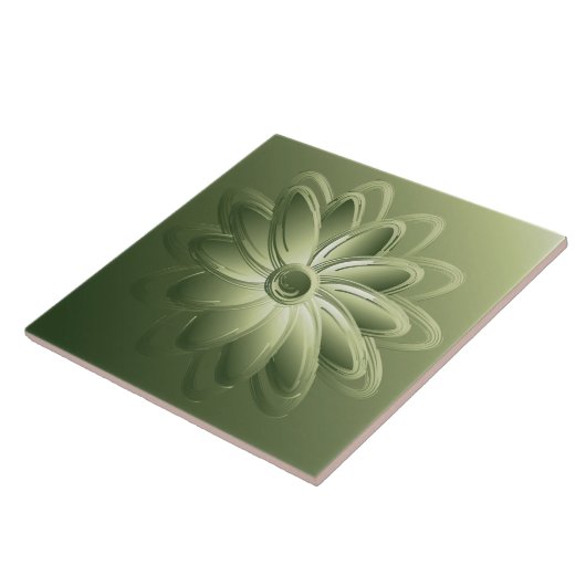 groene bladen tegeltje (Zijkant)