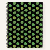 Groene bladerbladeren met Jade Tree op zwart Notitieboek (Voorkant)