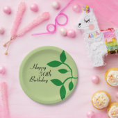 Groene bladeren 50th Birthday Papieren Bordje (Feest)