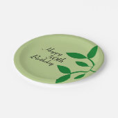 Groene bladeren 50th Birthday Papieren Bordje (Gekanteld)