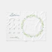 Groene bladeren Aangepaste Baby Milestone Foto Fle Fleece Deken (Voorkant (Horizontaal))