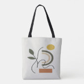 Groene Bladeren Abstract Tote Bag (Achterkant)