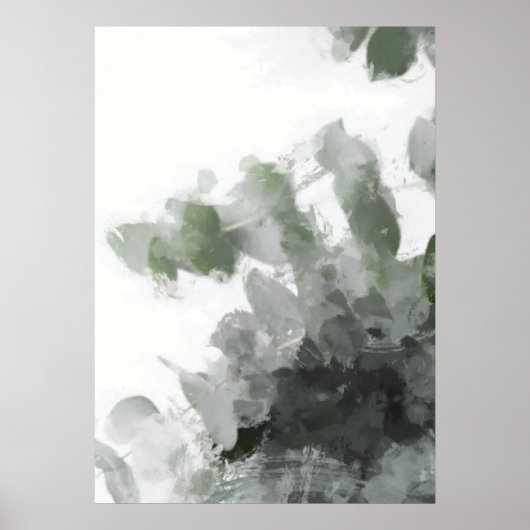 Groene bladeren Abstracte afdrukken Poster (Voorkant)