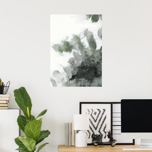 Groene bladeren Abstracte afdrukken Poster (Thuiskantoor)