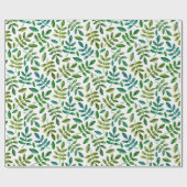 Groene bladeren. Aquarel Bloemen. Zomer botanisch Cadeaupapier (Vlak)