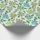 Groene bladeren. Aquarel Bloemen. Zomer botanisch Cadeaupapier (Hoek)