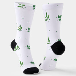 Groene bladeren aquarelpatroon sokken