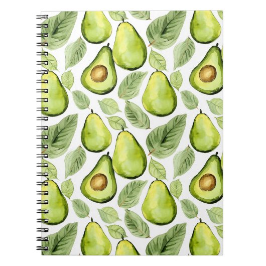 Groene Bladeren Avocados Notitieboek (Voorkant)