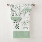 Groene bladeren badhanddoekenset bad handdoek (Insitu)