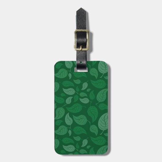 Groene bladeren bagagelabel (Voorkant verticaal)