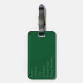 Groene bladeren bagagelabel (Achterkant verticaal)