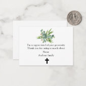 Groene Bladeren Bedankkaart Notitiekaartje (Voorkant / Achterkant in situ)