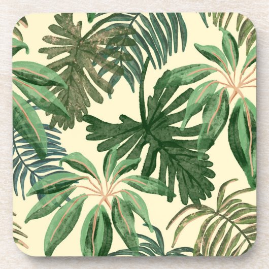 Groene bladeren bier onderzetter (Voorkant)