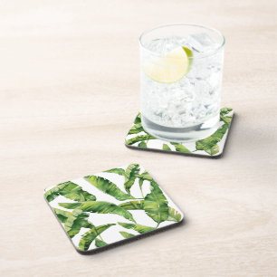 Groene bladeren bier onderzetter